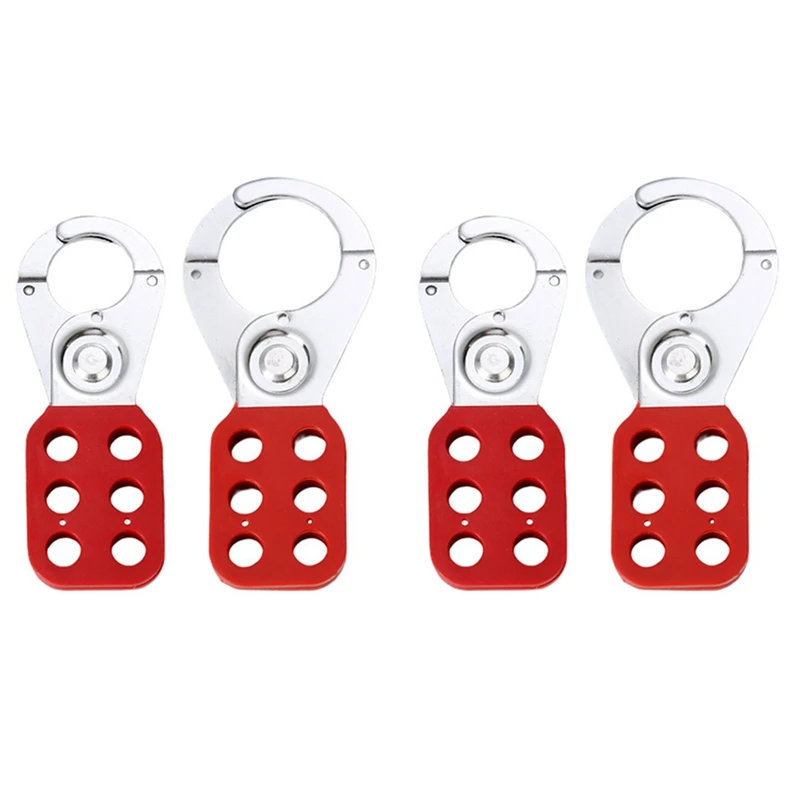 

4 PCS Lock Out Tag Out Lock Hasp Safety Padlock Lockout Steel Nylon Hasp Lock For Industry Equipment
