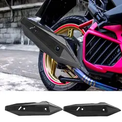 For Honda New Click 125i 150i Universal ABS Motorcycle Exhaust Protector Cover Carbon Fiber Muffler Heating Guard Protection