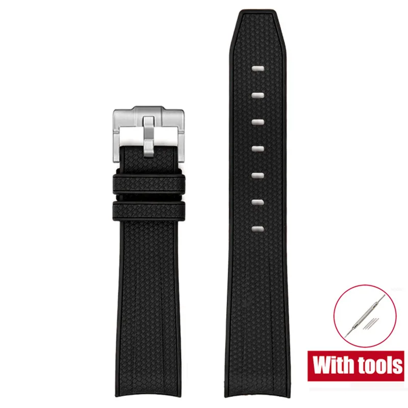 20mm Premium Diving Strap - Arc Curved End TPU Rubber Bracelet with Watch Band Tools