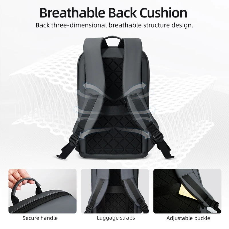 HcanKcan Business Man Backpack Waterproof15.6" Laptop Casual Bag Multifunction Fashion Travel pack Slim Teenager Pack School USB 2