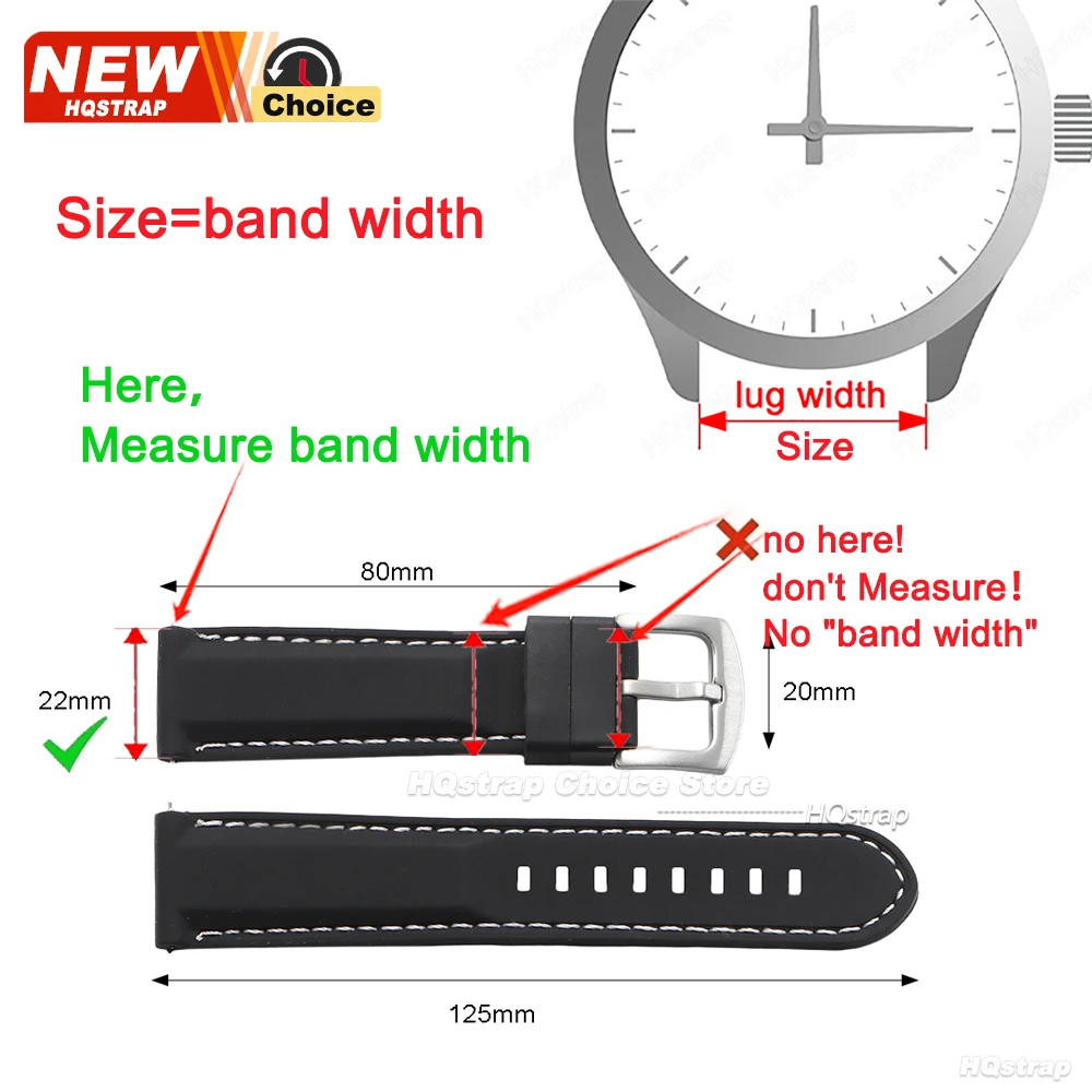 Enhanced Waterproof Sports Silicone Watch Band Strap, Universal Fit