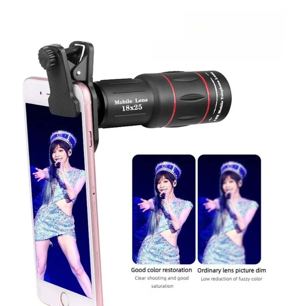 18/36/64X Magnification Mobile Phone Camera Lens, Clip-On Zoom Monocular Telescope Telephoto Lens for Camping Hunting and Sports 6