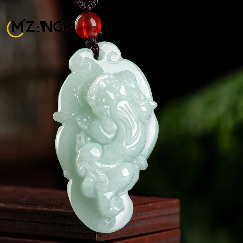 

Мьянма, товары, джедеит, зеленая храбростная подвеска, ледяная удача, мужское и женское Нефритовое ожерелье, модное очаровательное ювелирное изделие