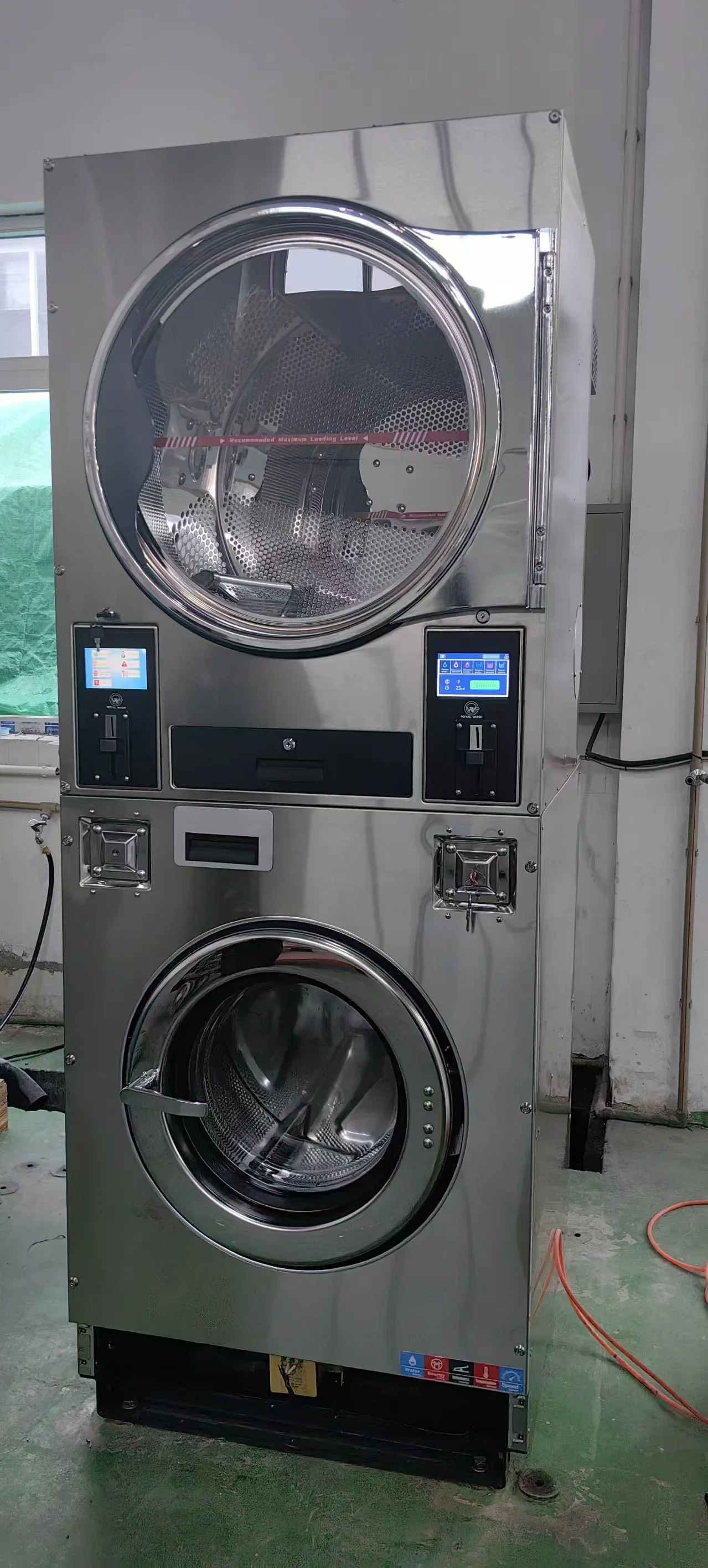 Commercial Laundry Dryer, 12/16kg, Fully Automatic Ultrasonic Cleaning, Stackable Touch Screen, Stainless Steel, Laundry Room 5