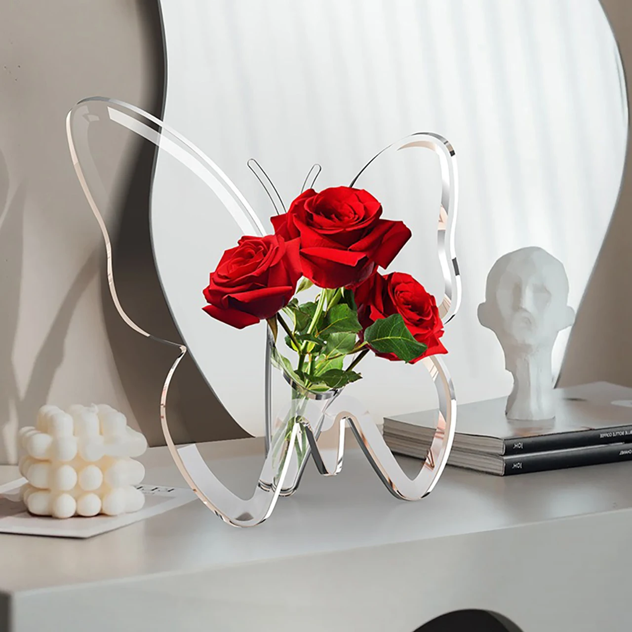 Butterfly Acrylic Photo Frame Vase Art Hydroponic Flower Vase Desktop Plant Holder Decor Vase Home Decoration Ornaments