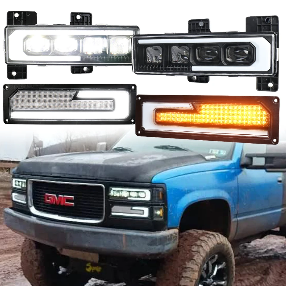 C1500 Headlights DOT 4PCS 4x6" LED Headlights Hi/Lo Beam DRL Fit Chevy C10 Pickup Truck C10 Model Truck - Foto 13