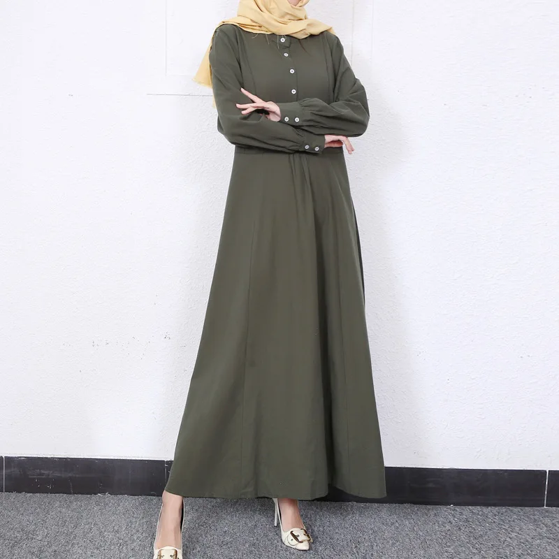 عبايات ريترو غير رسمية جديدة لعام 2025 للنساء برقبة دائرية وأرجوحة كبيرة عباية إسلامية لرمضان في الشرق الأوسط