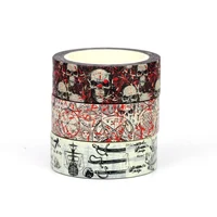 NEW 1PC 10M Decor Vintage Skull Patterns Washi Tape Set for Scrapbooking Journaling Adhesive DIY Masking Tape Cute Stationery 1