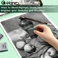 Marie's 2/4/6pcs Grey Plasticity Erasers Kneaded Rubber for Blend, Highlight, Shade, Smooth, Sketching, Drawing for Adults 3