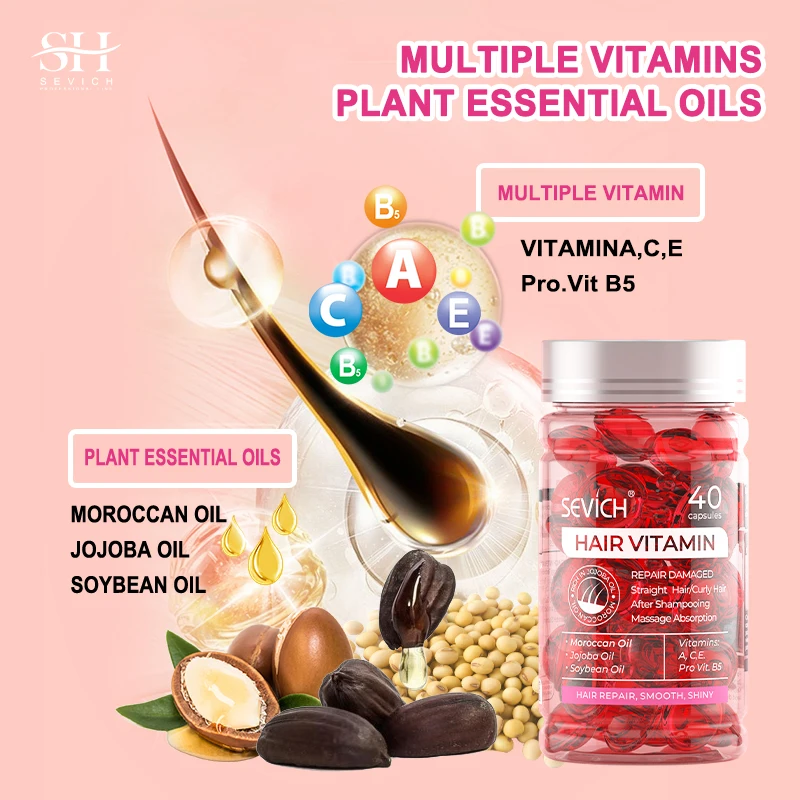 Hair Vitamin Capsule Hair Repair Damaged Care Capsules Essence Protein Smooth Care Repair Anti Loss Essential Oil hair vitamin capsule