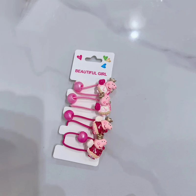 Peppa Pig Hairpins Hair Rope kids Kawaii Peppa Pig George Hairpins Hair Rope Bb Clip Girls Accessories Students Gifts hair accessories