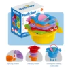 Toddler Stacking Bath Toys, Random Colors Cups Basket Summer Water Bathroom Beach Game Gifts for Boys and Girls Some Part Random 3
