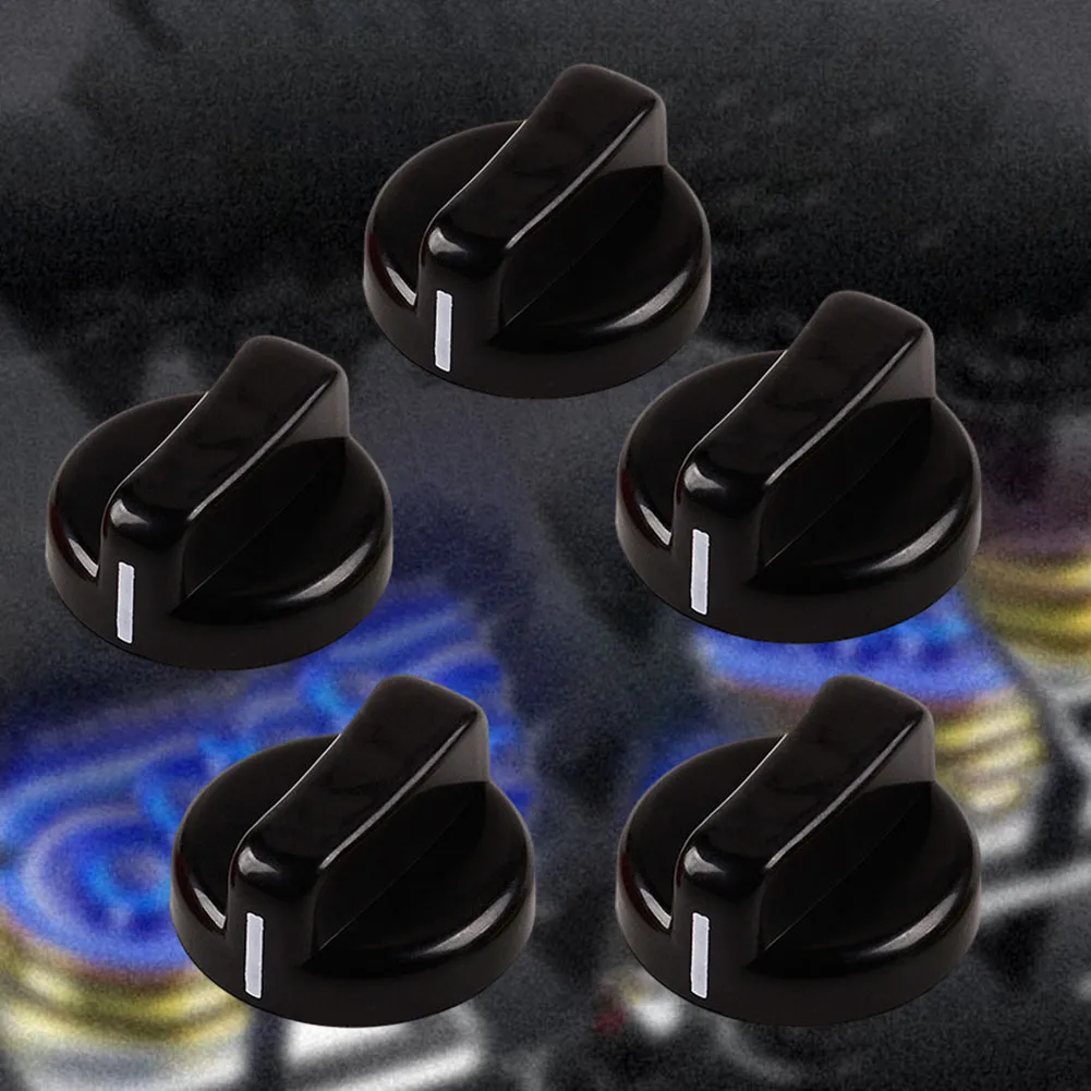 8mm Replacement Switch Knob Gas Stove Control Knob Plastic General Range Oven Cooker Hob Benchtop Burner 5pcs gas stove control knobs