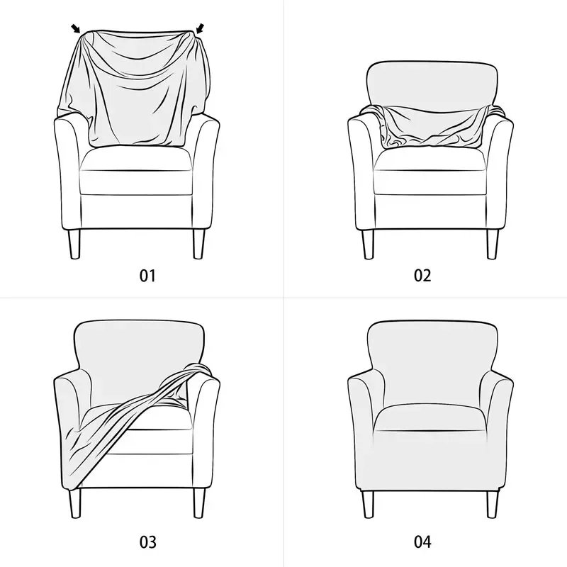 Sofa Cover Chair Cover Furniture Cover Polar Fleece Tub Club Chair Armchair Slipcovers
