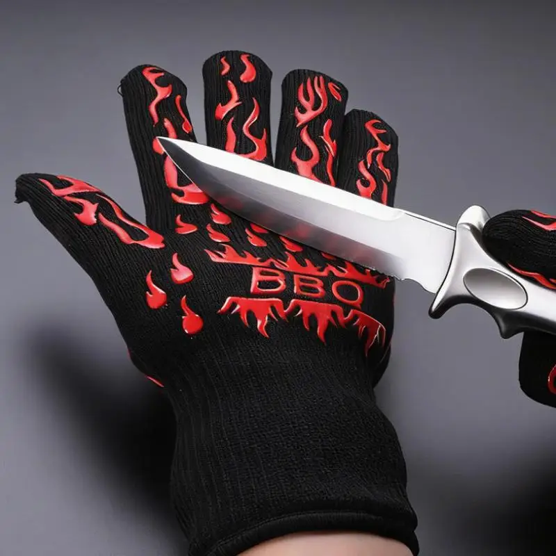 Enhanced Heat-Resistant Silicone BBQ and Oven Mitts