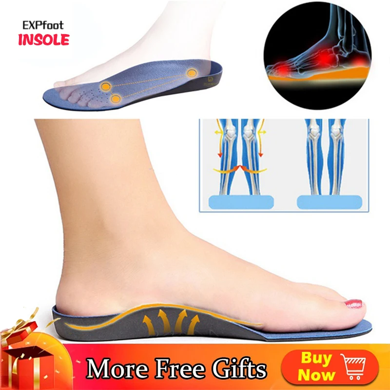 

EXPfoot Orthotic insoles EVA Adult Flat Foot Arch Support Orthotics Orthopedic Insoles for Men and Women feet health care pad 45