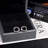 925 Silver Iced Black Color Moissanite Hoop Earrings 3 Rows Hiphop Women Diamond Circle Huggie Earrings Pass Tester Wholesale 2
