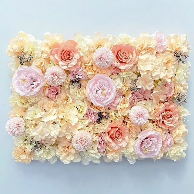 Pannello Decorativo A Fiori Artificiali Di Seta Rosa – 8 Pezzi Da 60x40 Cm Per Matrimoni, Feste E Home Decor