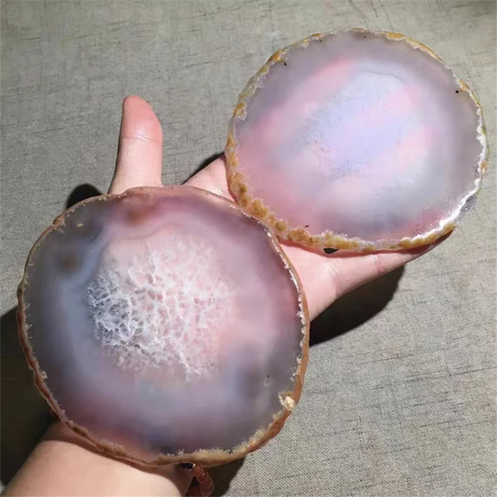 Magical Natural Agate Slice Quartz Crystal Wafer Mineral Healing Gemstone Home Office Degaussing Decorative Coasters, Palettes 2