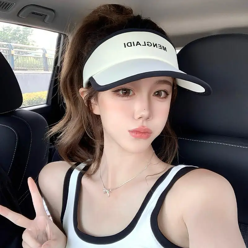 여성용 여름 통기성 자외선 차단 스포츠 캡 넓은 챙 런닝 사이클링 모자 UV 차단 패셔너블 야외 액세서리