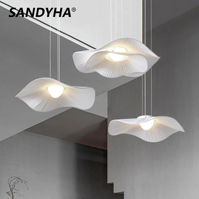 

SANDYHA Nordic Ceiling Living Room Chandelier Lotus Leaf Design Led Lamps Home Decor Dining Table Pendant Lights Bedroom Light