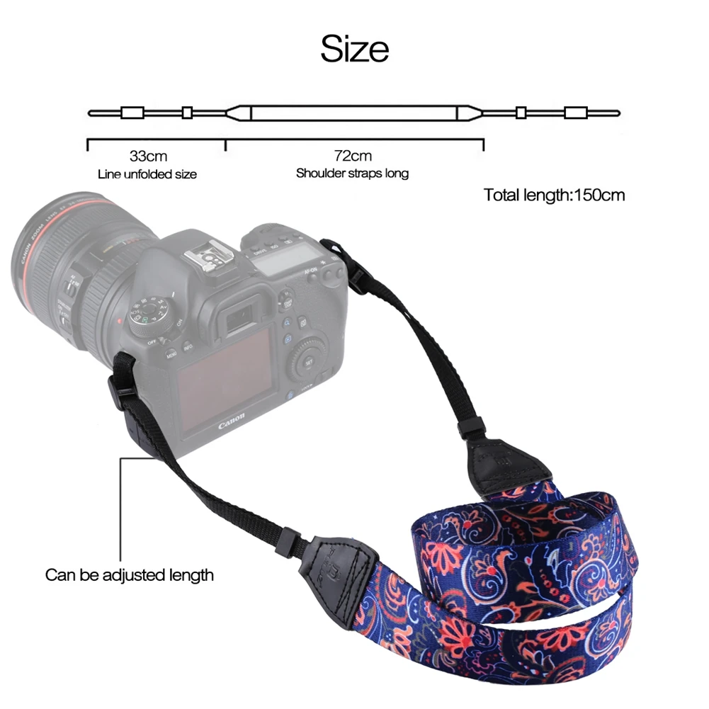 빈티지 바람 카메라 목 어깨 카메라 스트랩 벨트, 부드러운 SLR DSLR 내구성 면, 니콘 캐논 니콘 DSLR