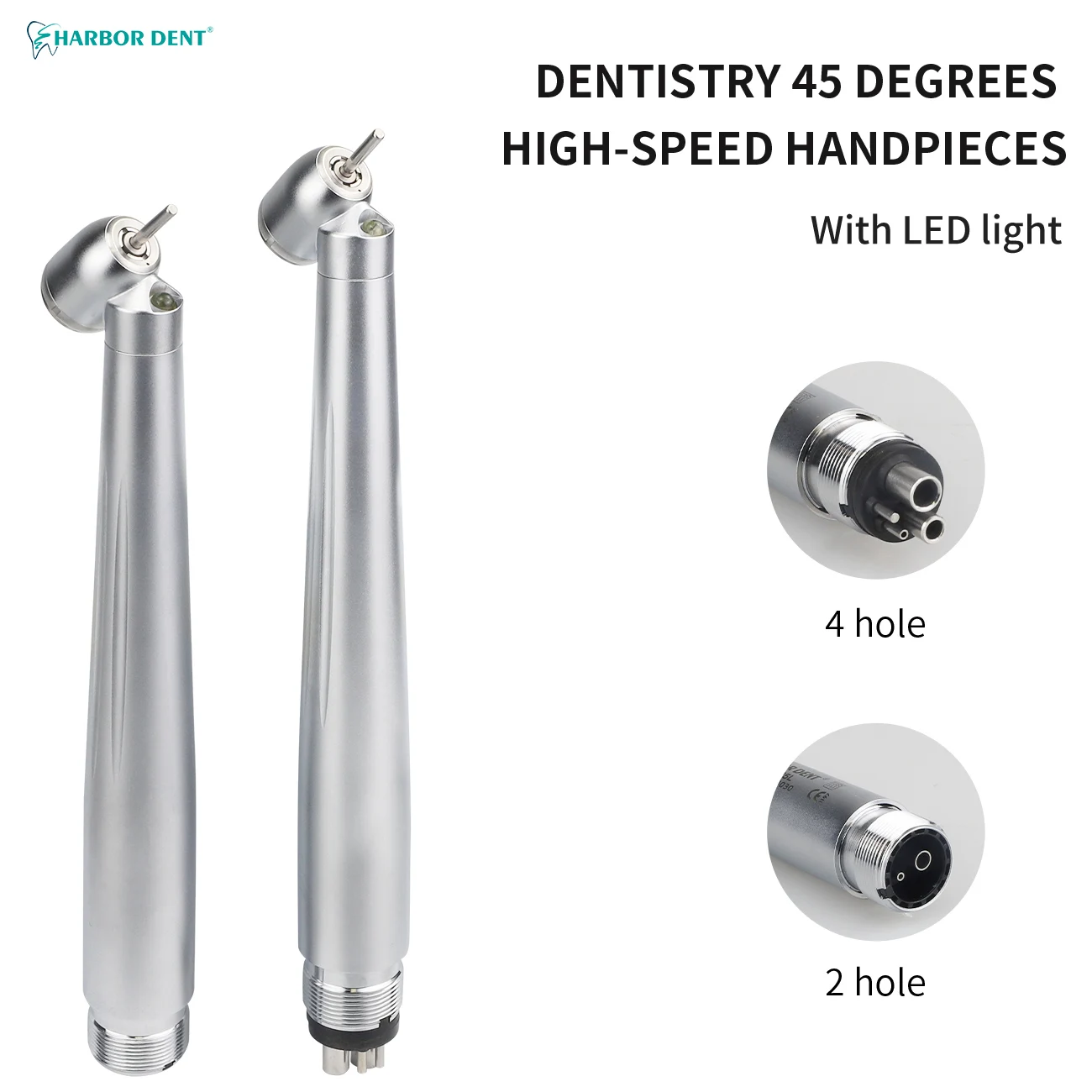 Dental LED E-generator 45&deg; Degree Surgical High Speed Handpiece 4 Hole