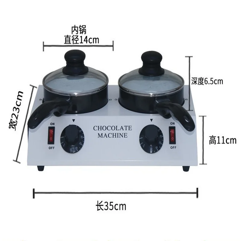 110V 220V Commercial Heating Constant Temperature Chocolate Hot Melt Machine Dual Cylinder Electric Jam Constant Temperature Pot 2