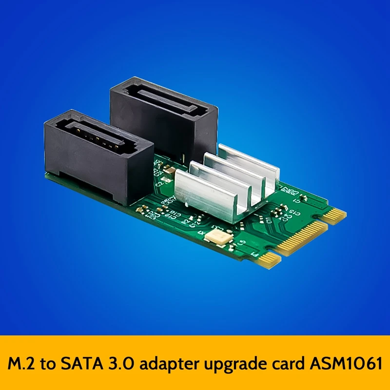 

M.2 B + M Ключ адаптер карты 2 порта SATA 3,0 Плата расширения ASM1061 чип Sata 6G жесткий диск конверсионная карта