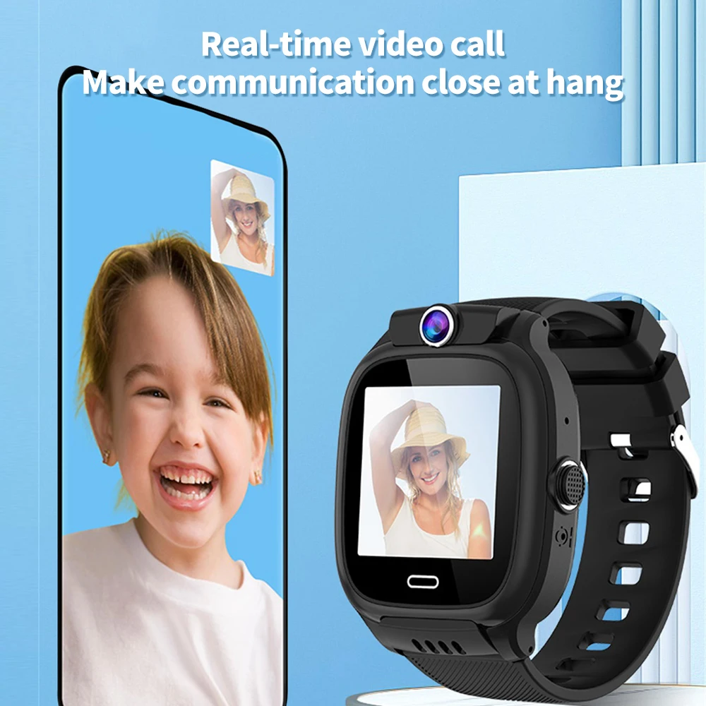 2024 Children 1.44 Inch Video Call Smart Watch SOS Kids WIFI Location Phone Watches Waterproof Calculator Student 4G Smartwatch