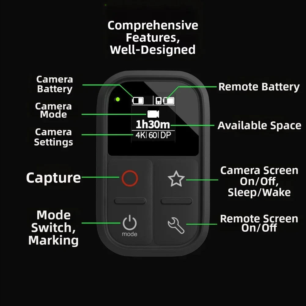 Insta360 X5/X4/X3/GO3S/AcePro2 스포츠 카메라용 액션 카메라 리모컨 방수 무선 BT 리모컨 액세서리