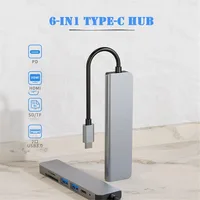 USB 3.0 Type-C Hub To HDMI Adapter 4K Thunderbolt 3 USB C Hub with Hub 3.0 TF SD Reader Slot PD for MacBook Pro/Air/Huawei Mate - Image 2