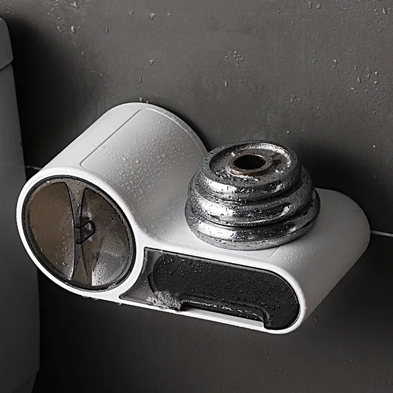 Toilet Paper Holder Wall Mounted Bathroom Toilet Paper Holder Paper Tissue Box Plastic Toilet Dispenser Roll Storage Box Free Punching
