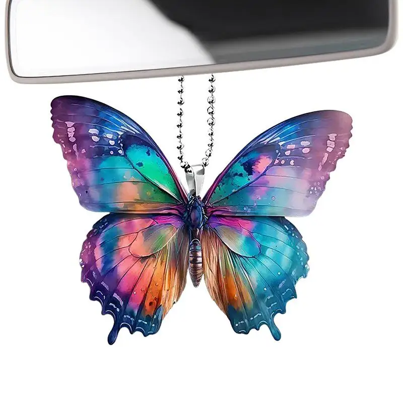 

Car Rearview Mirror Pendant Acrylic Multifunctional Auto Hanging Decoration Durable Butterfly Ornament Cars Interior Accessories