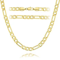 925 Sterling Silver Figaro Chain Necklace For Men 5mm