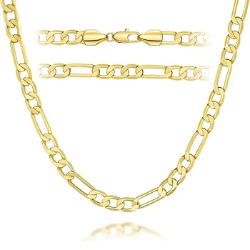 925 Sterling Silver Figaro Chain Necklace For Men 5mm