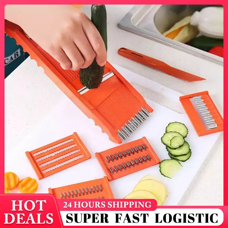7pcs/set Vegetable Cutter Stainless Steel Peeler Shredder Carrot Grater