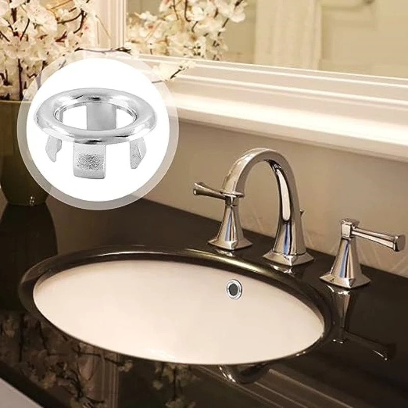 4/2/1Pc Plastic Sink Hole Overflow Cover for Kitchen Bathroom Basin Trim Bath Drain Cap Sink Wash Basin Round Overflow Ring Plug sink overflow cover,bathroom sink overflow cover