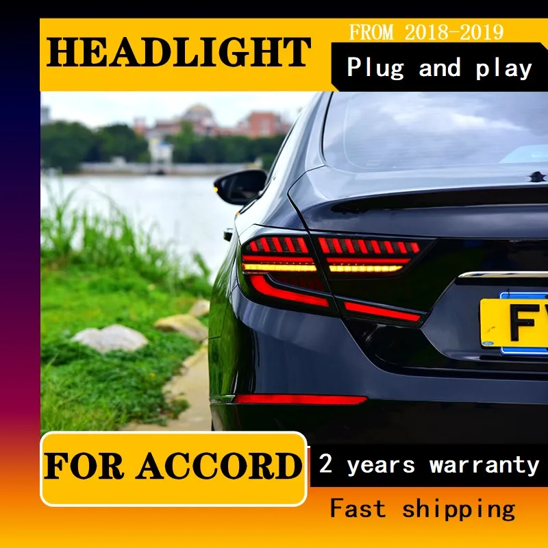 

Светодиодный задний фонарь для Honda Accord, задние фонари, светодиодный уличный фонарь + Динамический сигнал поворота + стоп светильник + аксессуары для заднего хода