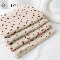 0.5/1/2Yard Ribbed Corduroy Fabric Cute Cherry Heart Print Spring Autumn DIY Sewing Fabric Making Pants Jacket Clothing Cloth