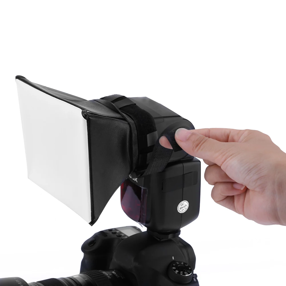 플래시 디퓨저 리플렉터 소프트박스 125x100mm DSLR 사진 플래시 디퓨저 라이트 소프트 박스 니콘용 캐논용 접이식 액세서리