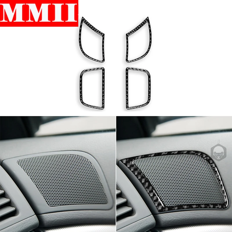 

For Audi A4 S4 B7 2005 2006 2007 2008 Car 4 Door Speakers Decorative Frame Cover Trim Carbon Fiber Interior Sticker Accessories
