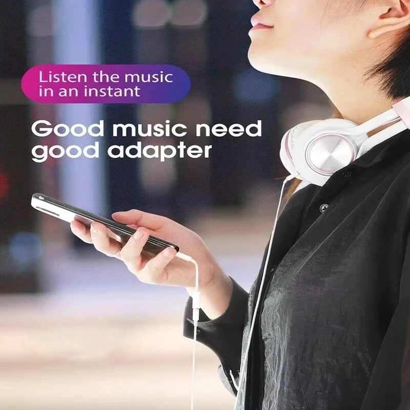 الأصلي سماعة محول لابل آيفون 14 13 12 11 برو Aux م...