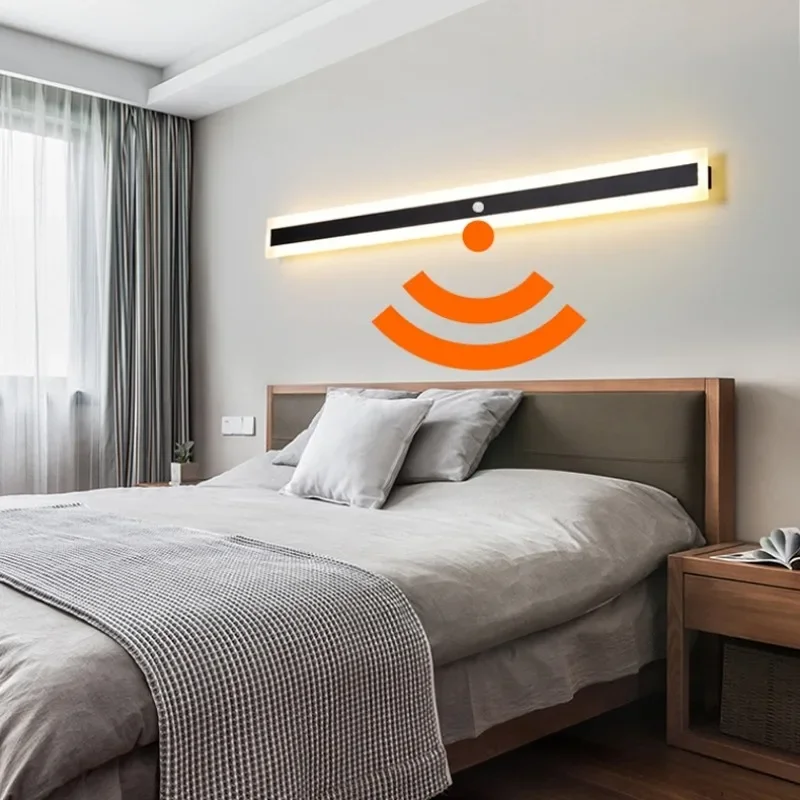Long Strip Wall Lamp Outdoor Waterproof IP65 Motion Sensor LED Light wall light outdoor porch light For Living Room Garden Porch