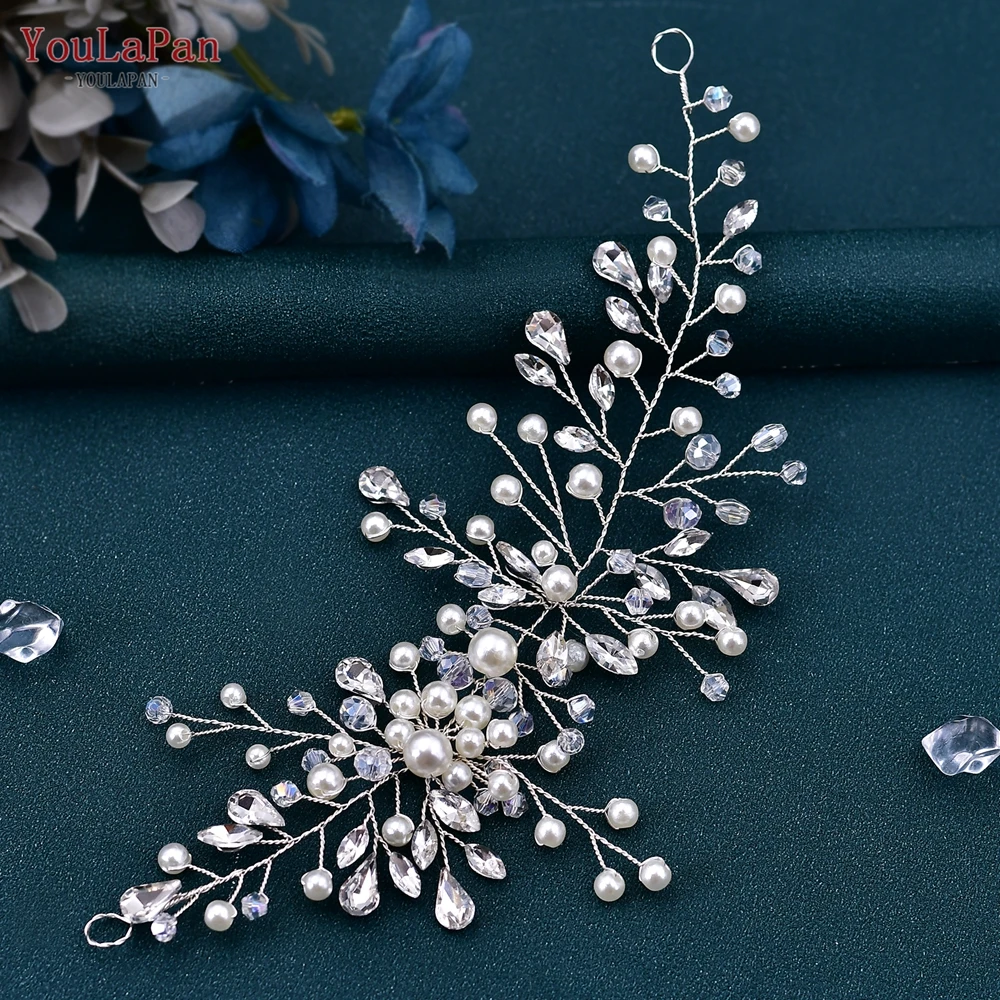 YouLaPan Shiny Crystal Wedding Dresses Belt Women Pearl Belts for Bride Pearl Waistband Bridesmaid Gown Embellished Belt SH84