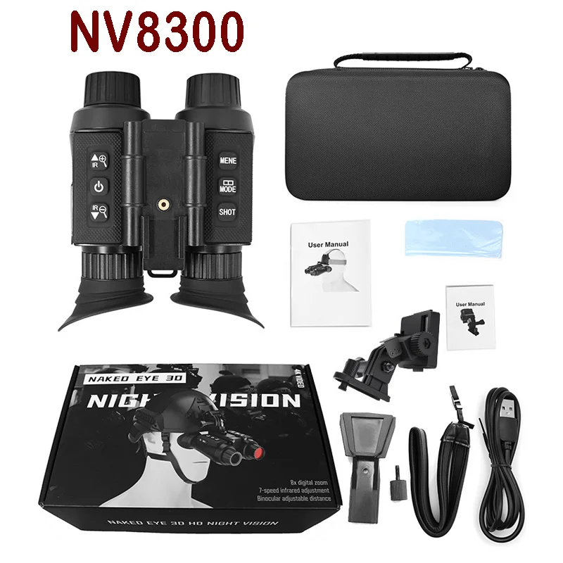 NV8000 NV8300 3D 야간 투시경 쌍안 고글, 쌍안경, 사냥용 구글 헬멧, 1080P HD 야간 투시 장치