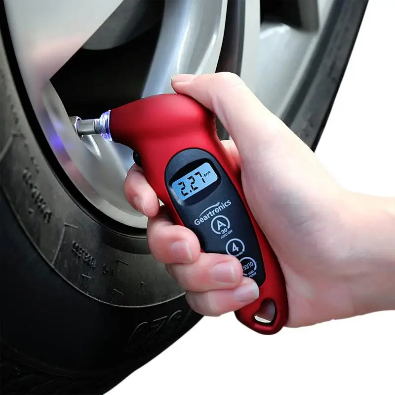 

Tire Pressure Gauge For Cars 100 PSI 4 Settings Portable Tire Gauges Car Tyre Accessories With Backlit LCD Display For Cars