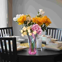 Round Colorful Vase Artificial Flowers Cardinal Decor Glass and Plant Container 2