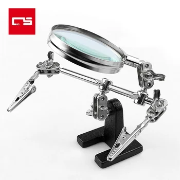 LED 확대경 납땜 인두 스탠드 확대경, 핸드 클립 클램프, 용접 재작업 수리 홀더 도구, DIY 보조 클램프, 60mm