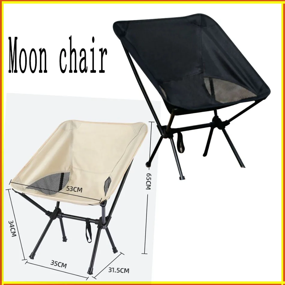 TARKA Foldable Camping Chairs Set Lightweight folding Chair Ultralight Backpacking Moon Chairs for Garden Picnic Beach Fishing